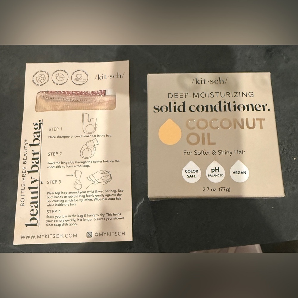 Kitsch Solid Conditioner with Coconut Oil - Cream and Black